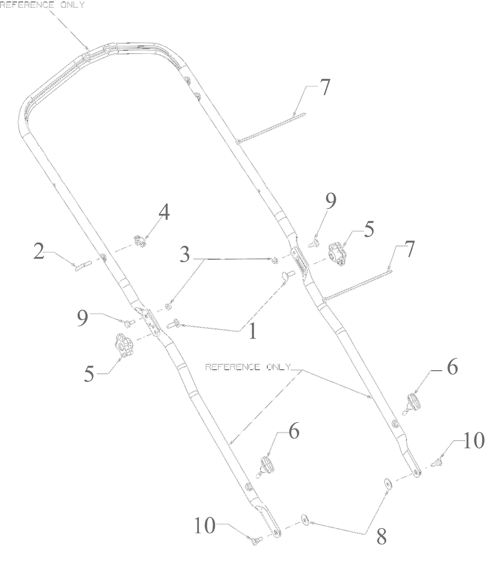 Handle Hardware Diagram and Parts List for 12AVO2R3752 2024 Yard Machines Lawn Mower